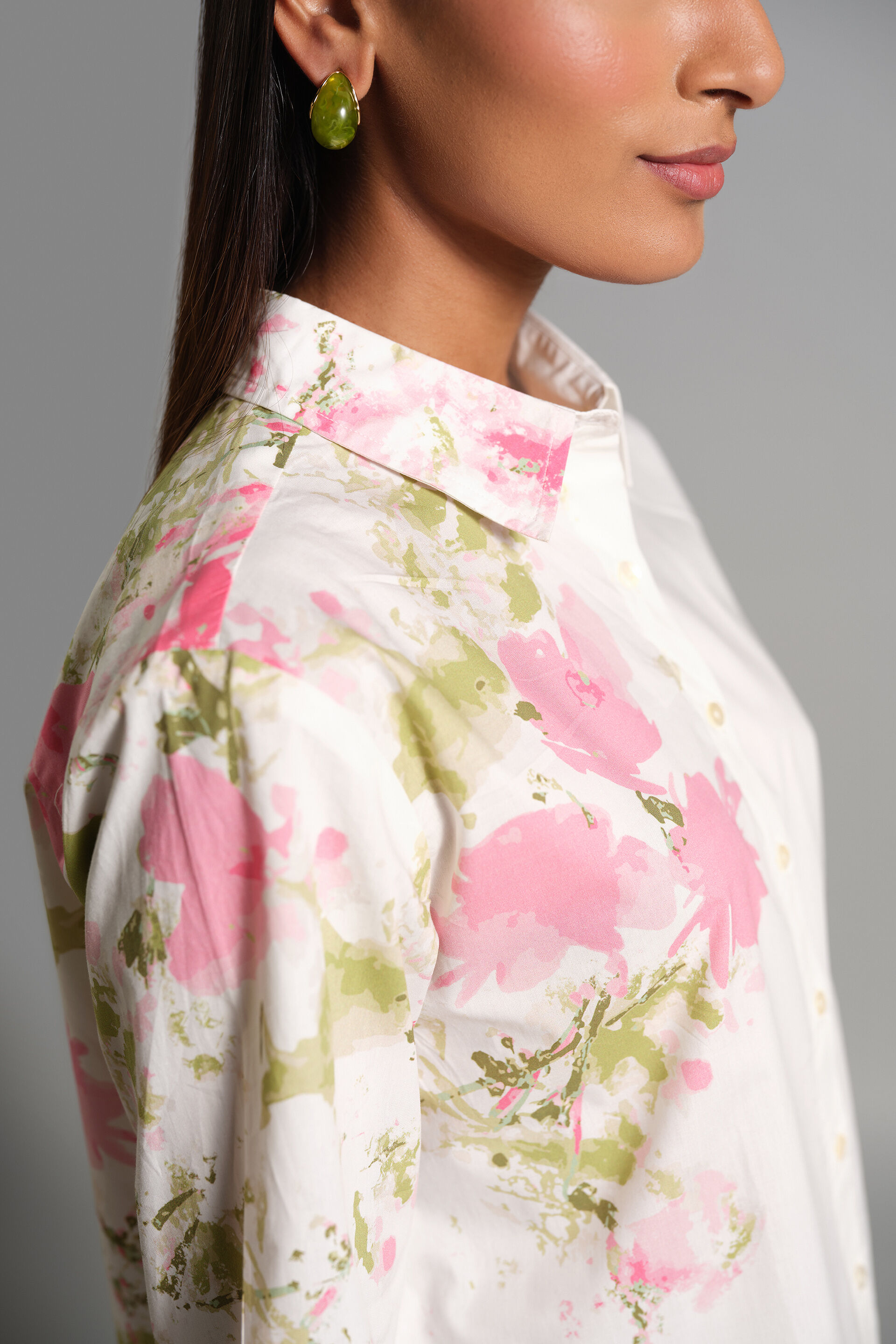 Floral Trellis Shirt, White, image 6